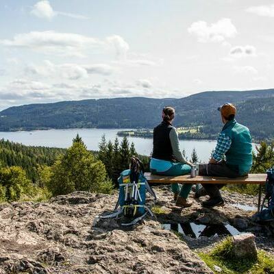 Blick �ber den Schluchsee am Bildsteinfelsen zu Beginn der vierten Etappe